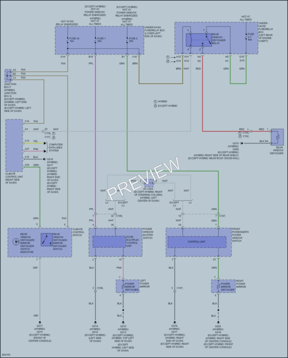 2024 Honda Accord Defoggers wiring diagram preview
