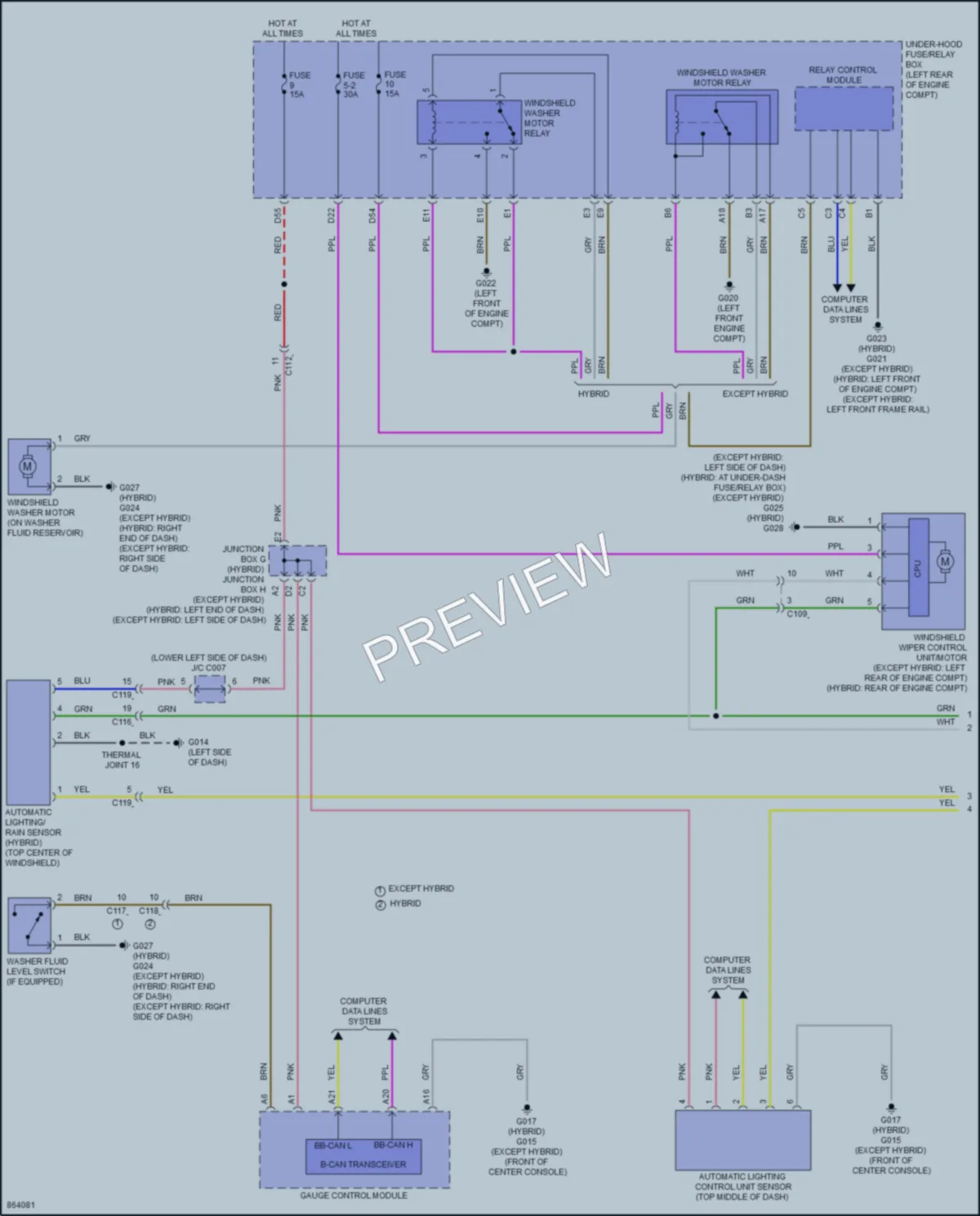 2024 Honda Accord Wiper Washer wiring diagram preview