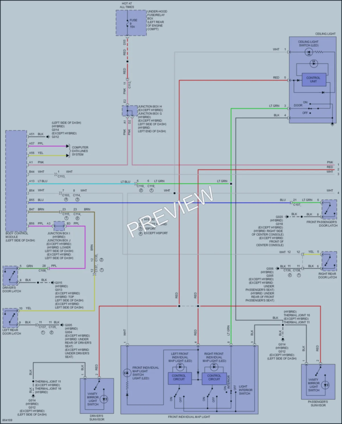 2024 Honda AccordHybrid Interior Lights wiring diagram preview
