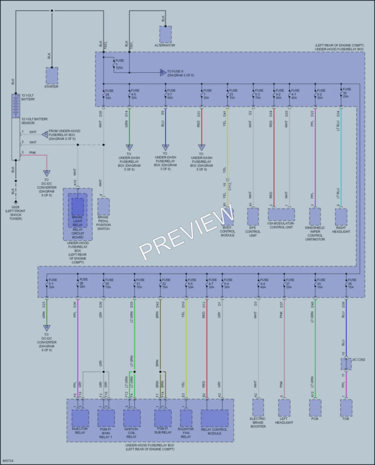2024 Honda AccordHybrid Power Distribution wiring diagram preview