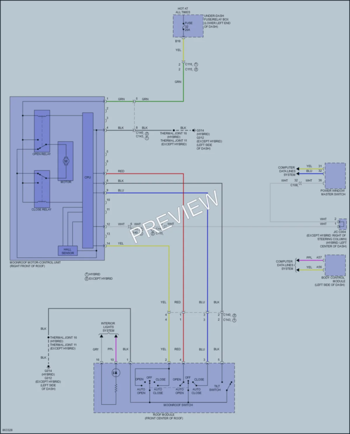 2024 Honda AccordHybrid Power Top Sunroof wiring diagram preview