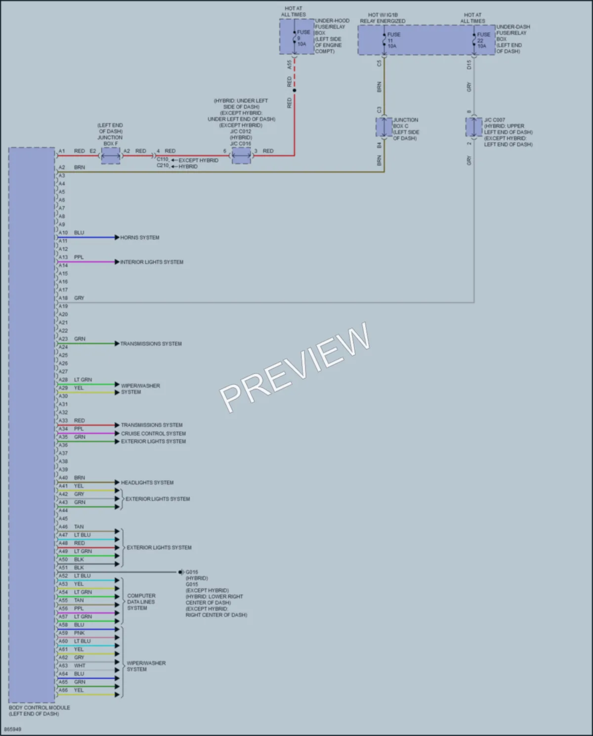 2024 Honda CRV Body Control Modules wiring diagram preview