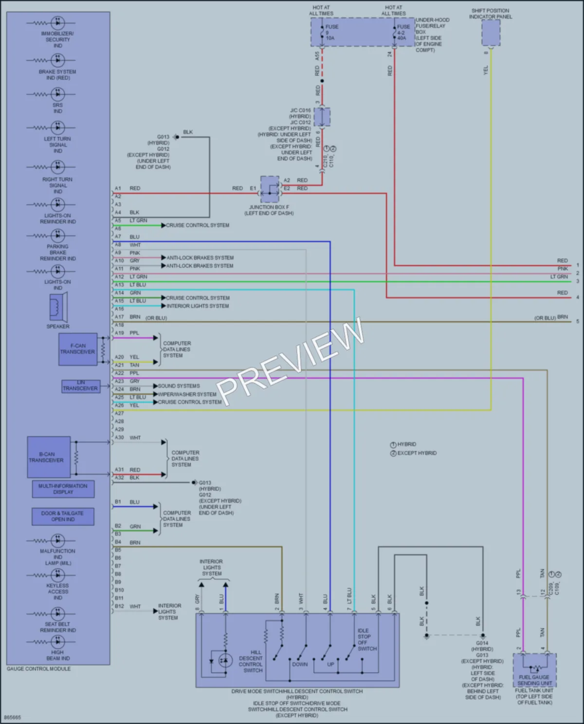 2024 Honda CRV Instrument Cluster wiring diagram preview