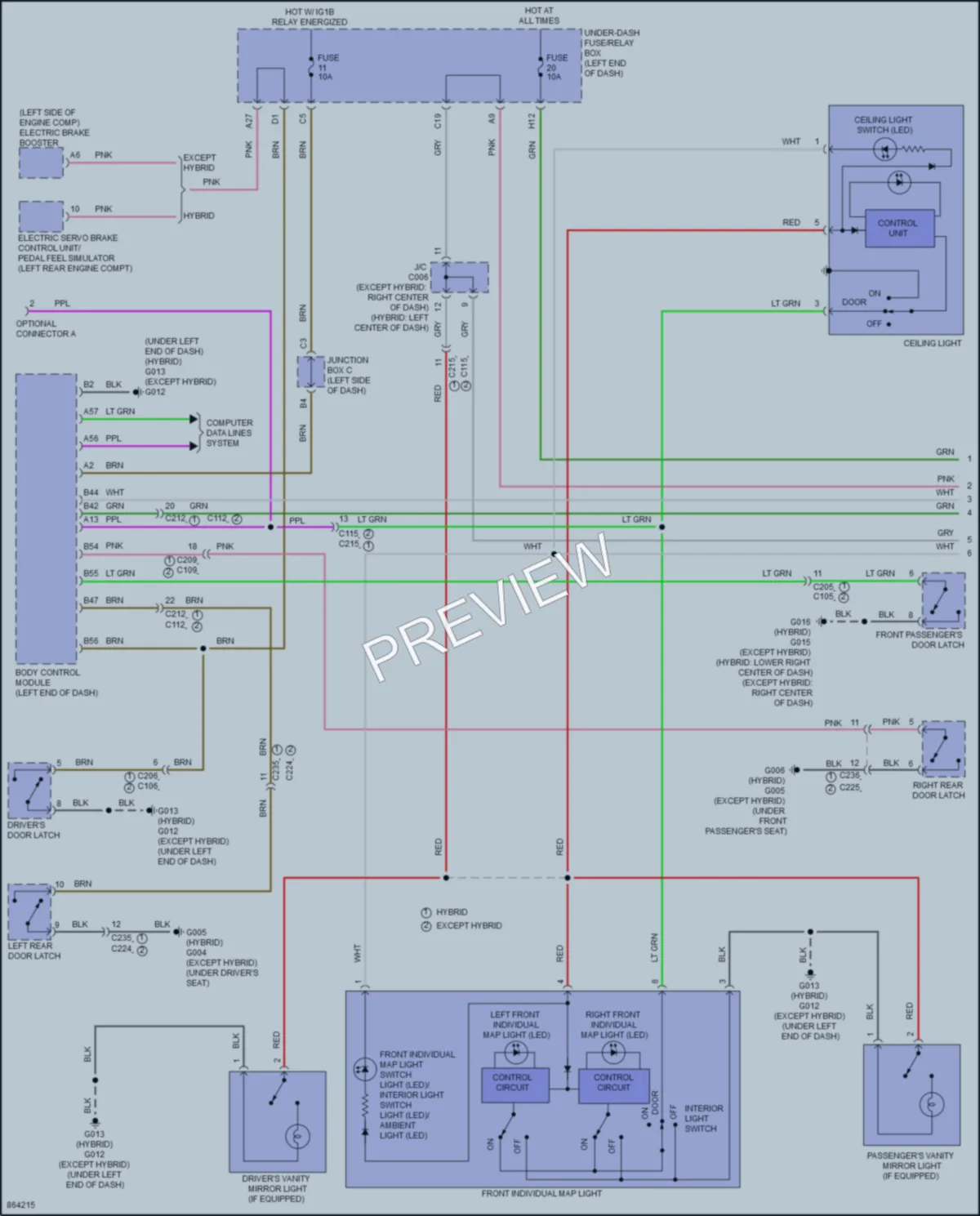 2024 Honda CRV Interior Lights wiring diagram preview