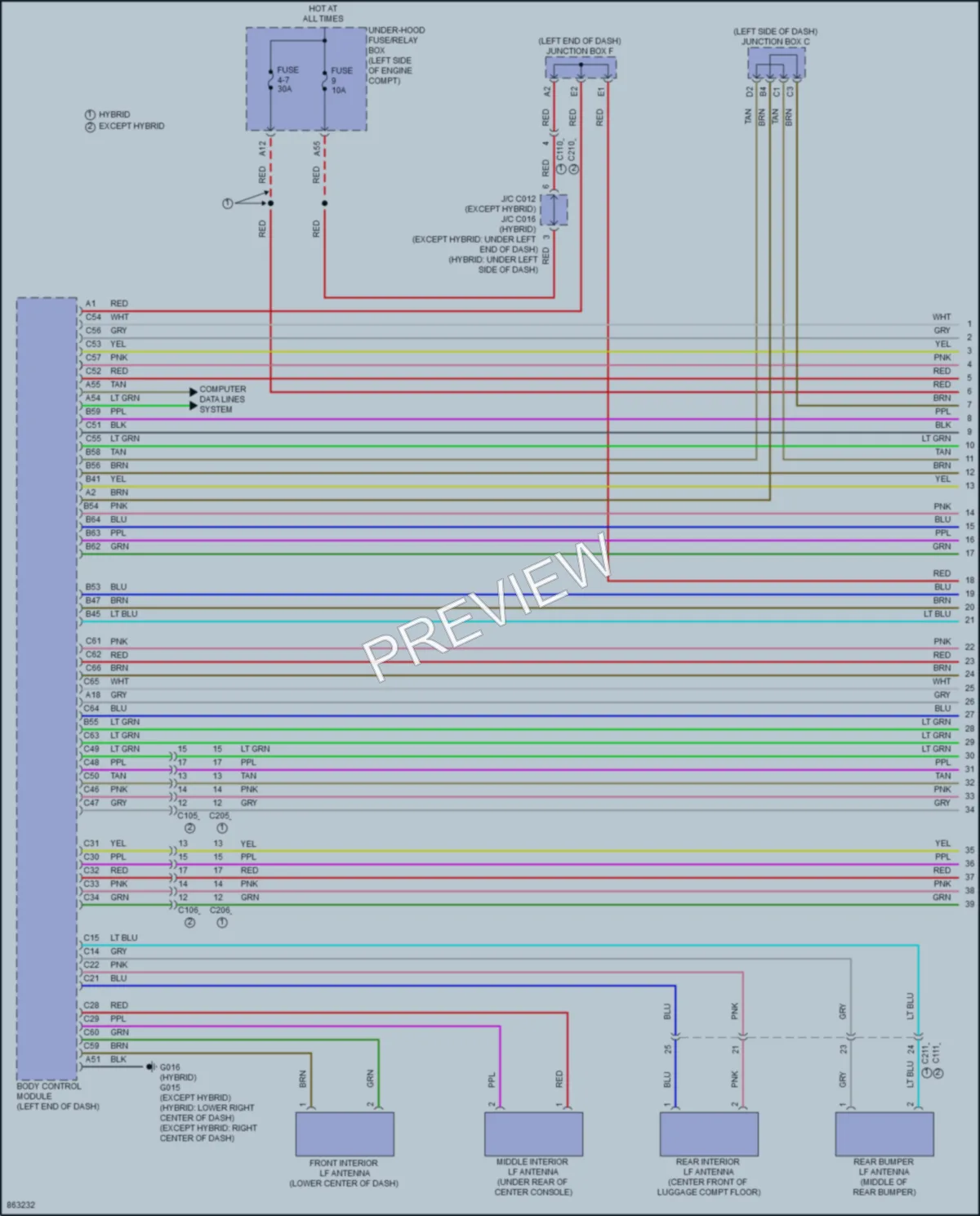 2024 Honda CRV Power Door Locks wiring diagram preview