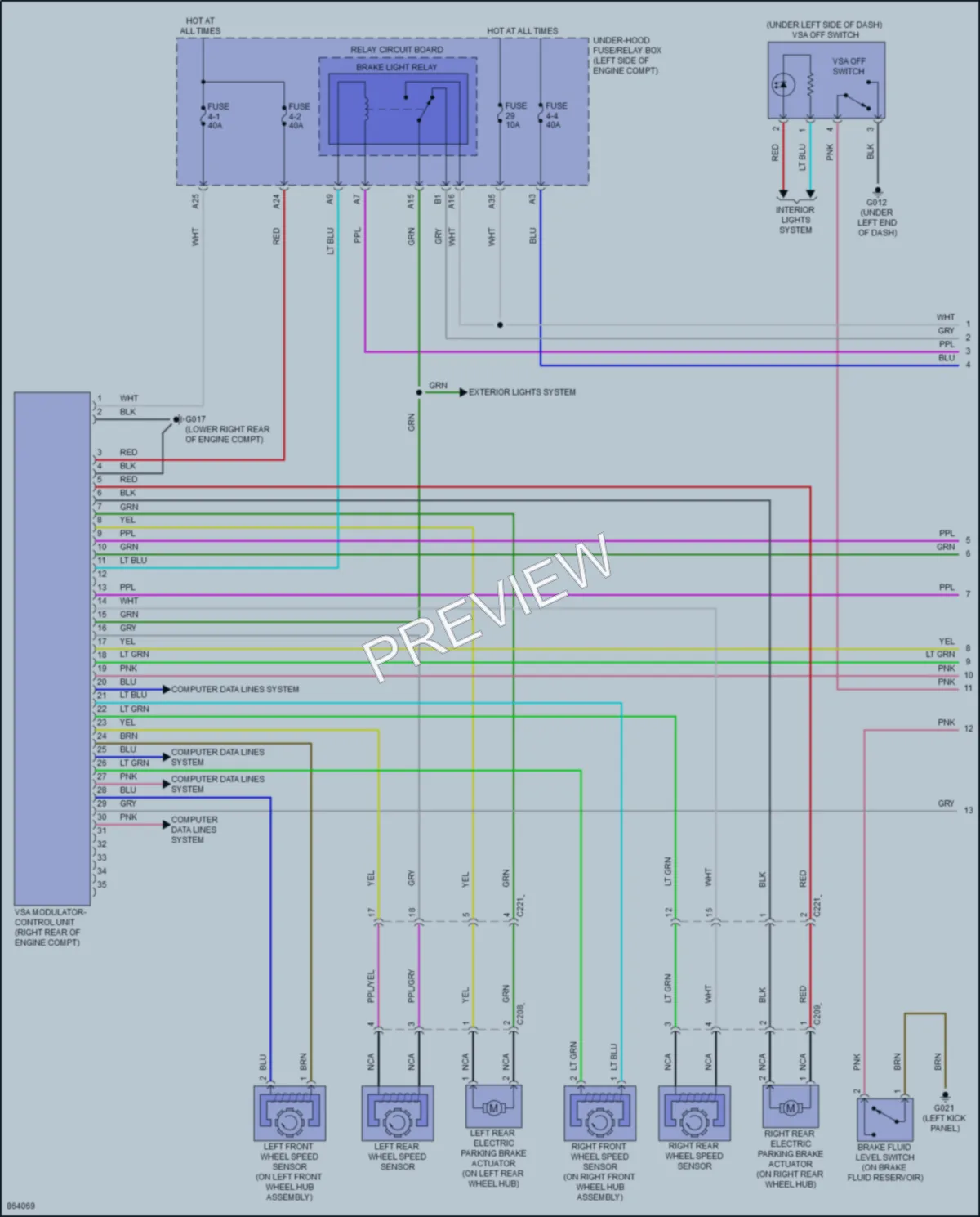 2024 Honda CRVHybrid Anti Lock Brakes wiring diagram preview
