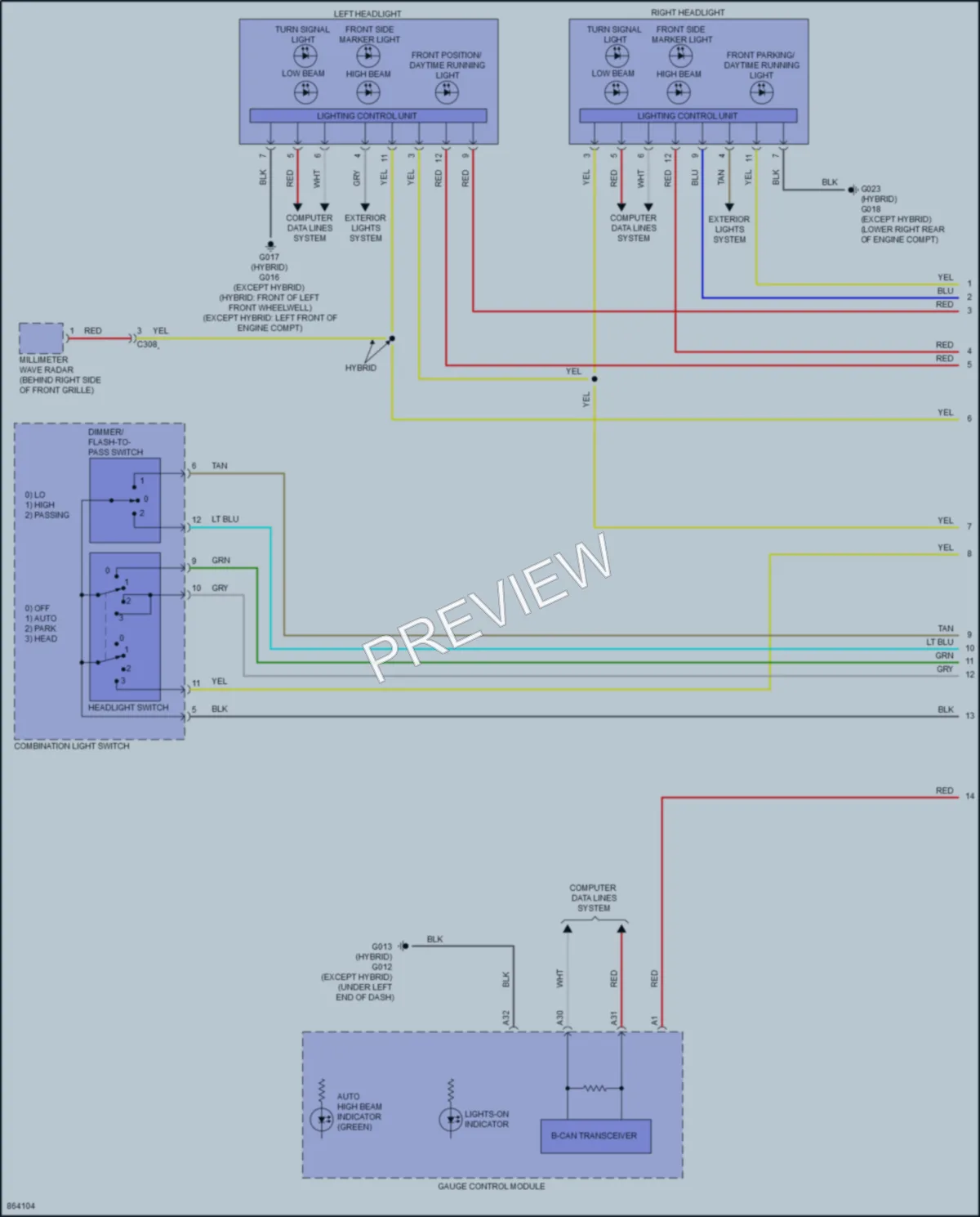2024 Honda CRVHybrid Headlights wiring diagram preview