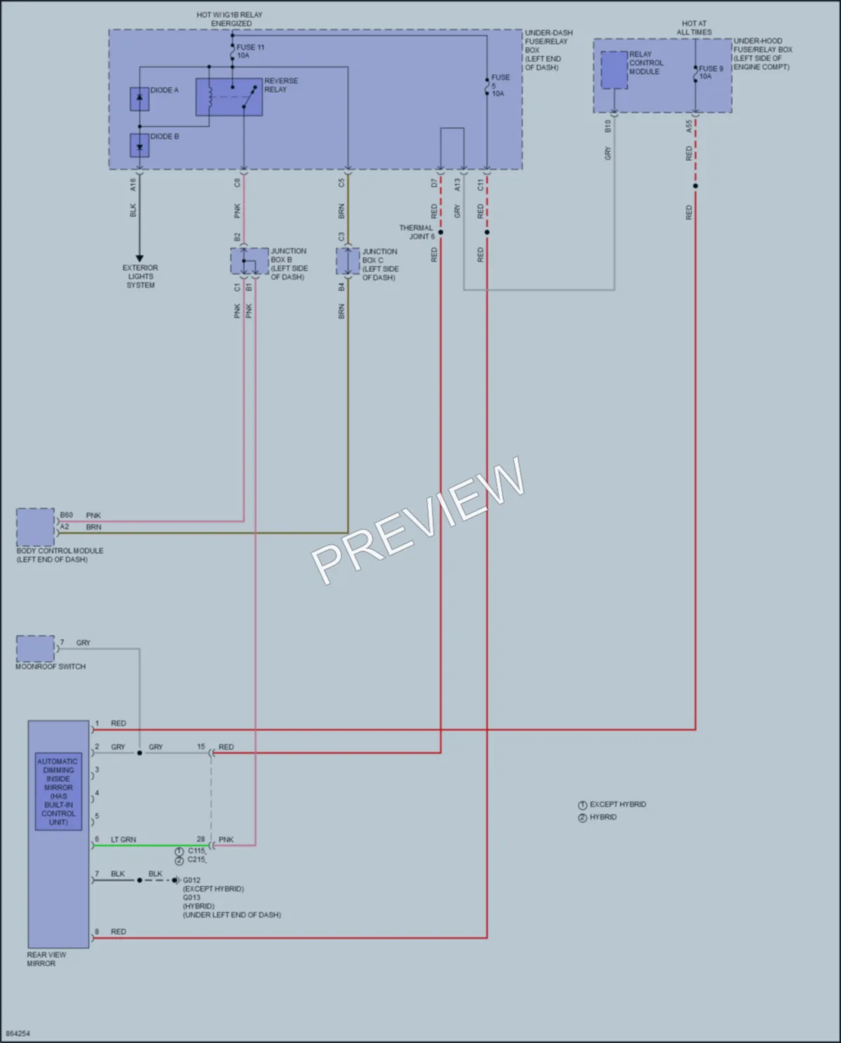 2024 Honda CRVHybrid Power Mirrors wiring diagram preview