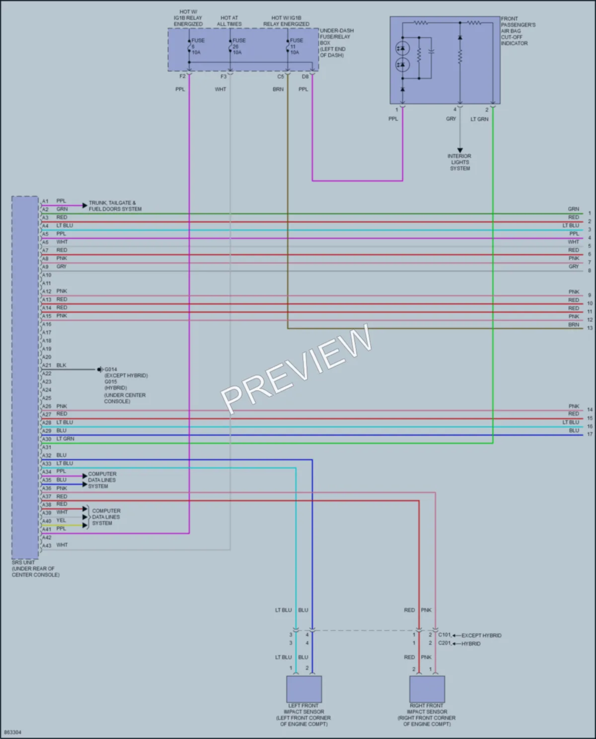 2024 Honda CRVHybrid Supplemental Restraints wiring diagram preview