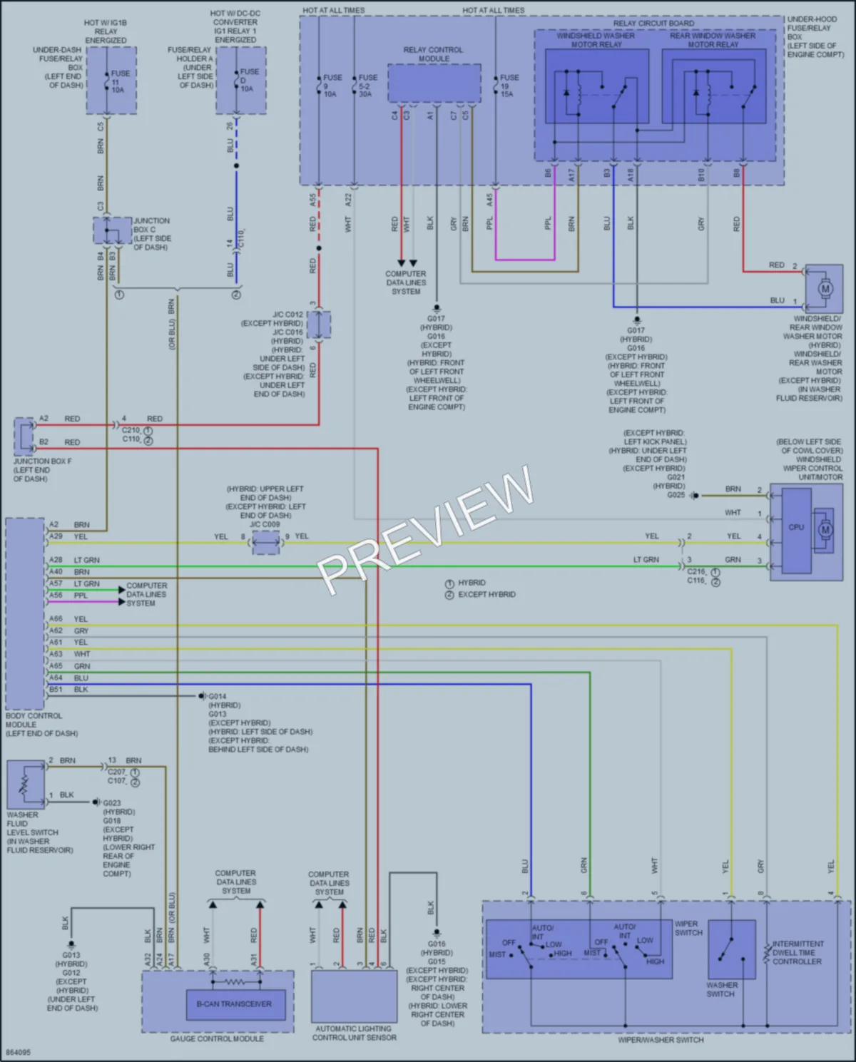 2024 Honda CRVHybrid Wiper Washer wiring diagram preview