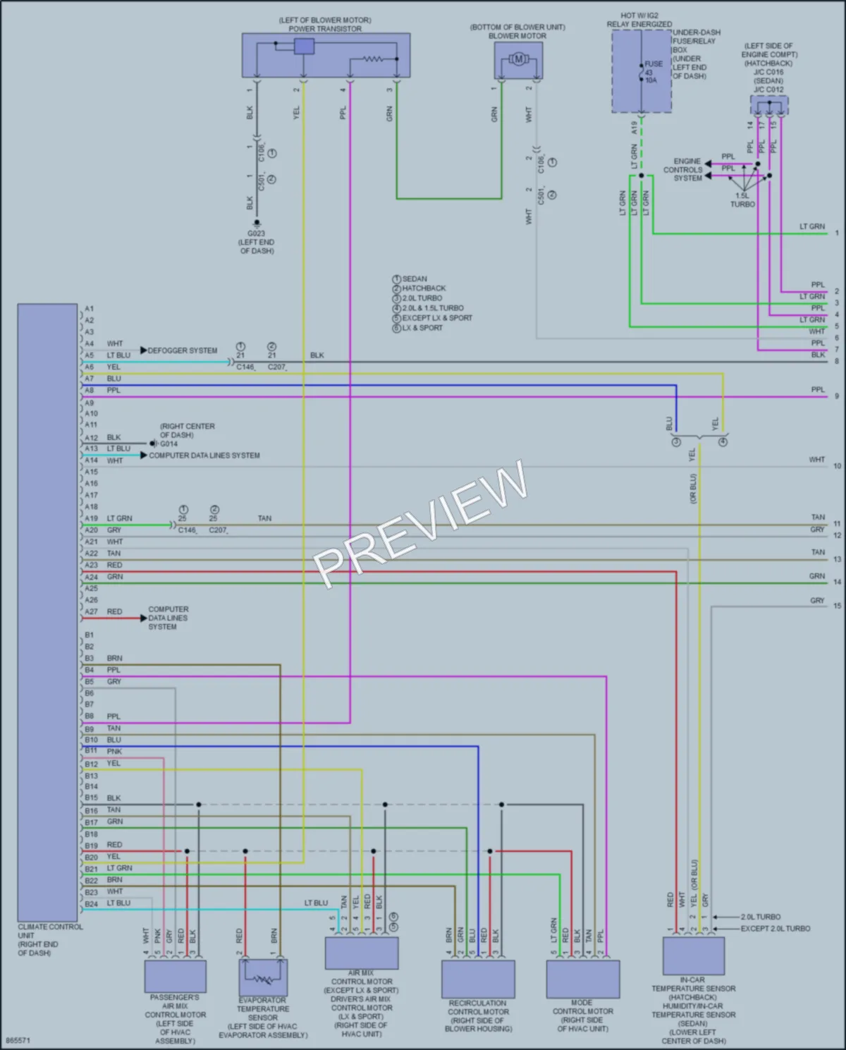 2024 Honda Civic Air Conditioning wiring diagram preview