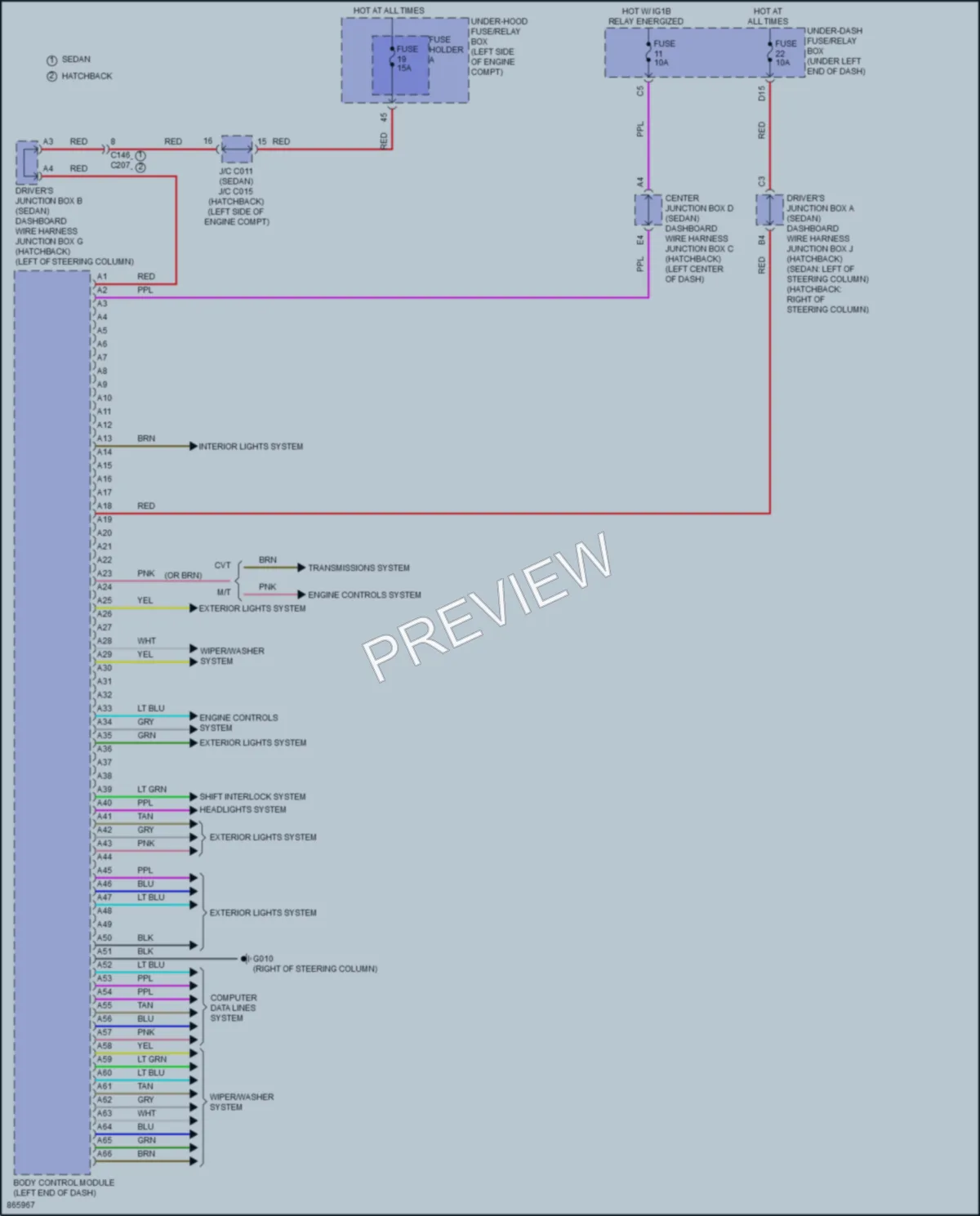 2024 Honda Civic Body Control Modules wiring diagram preview