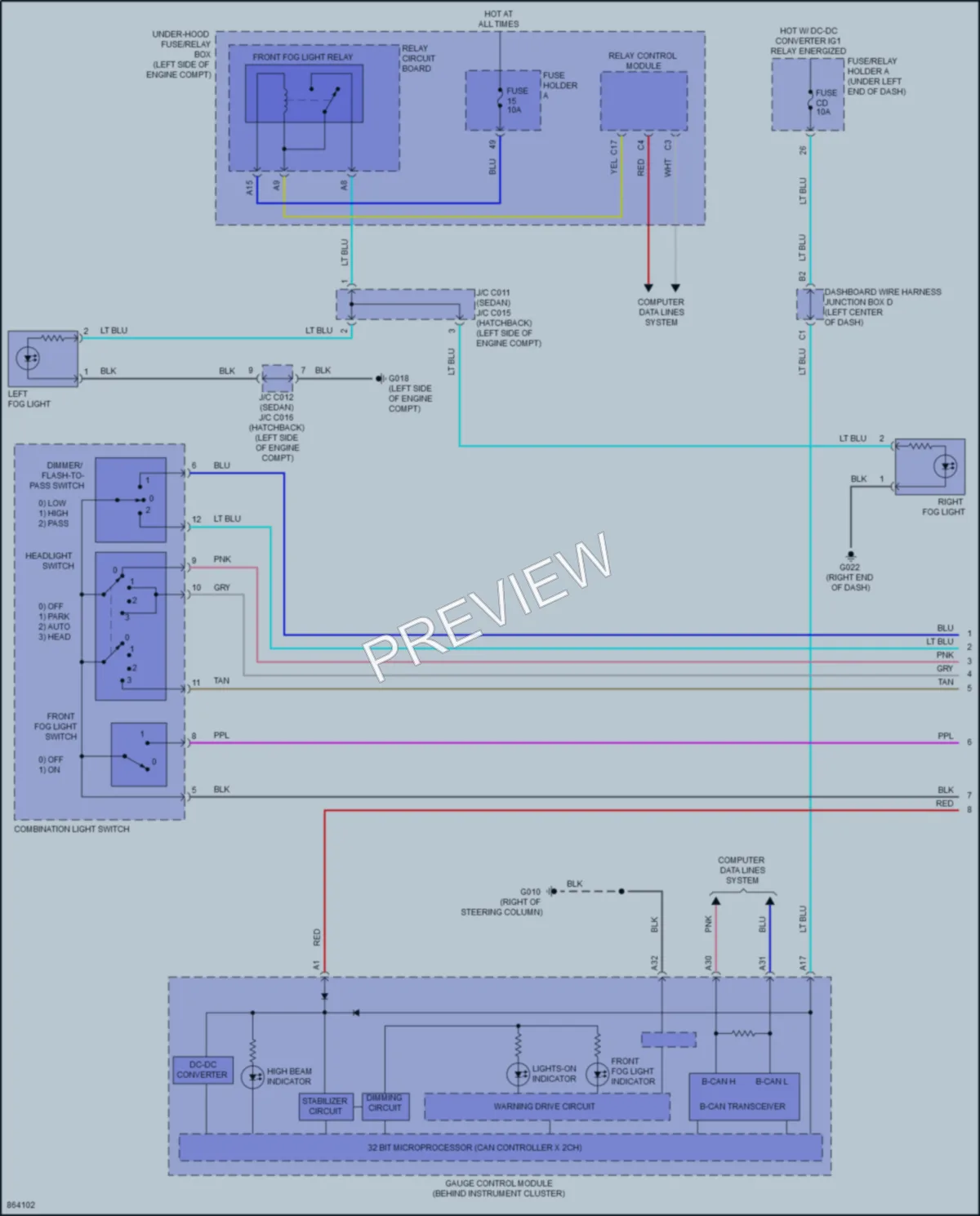2024 Honda Civic Headlights wiring diagram preview