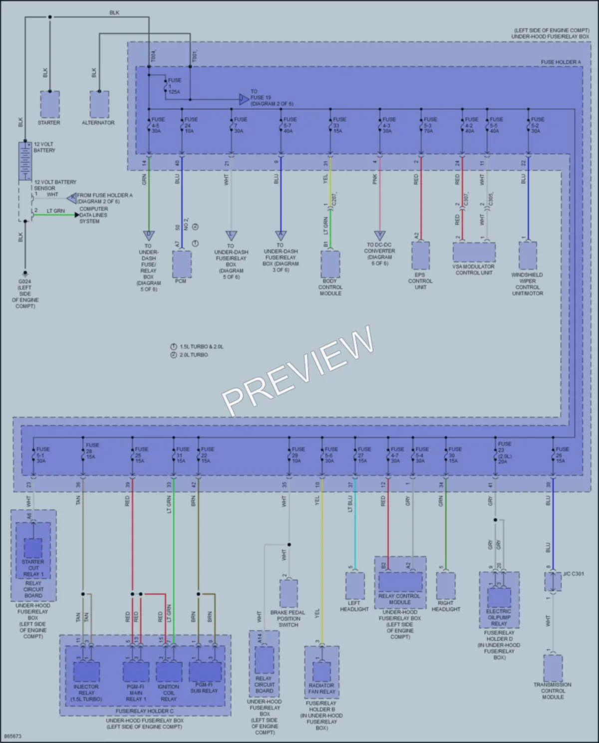 2024 Honda Civic Power Distribution wiring diagram preview