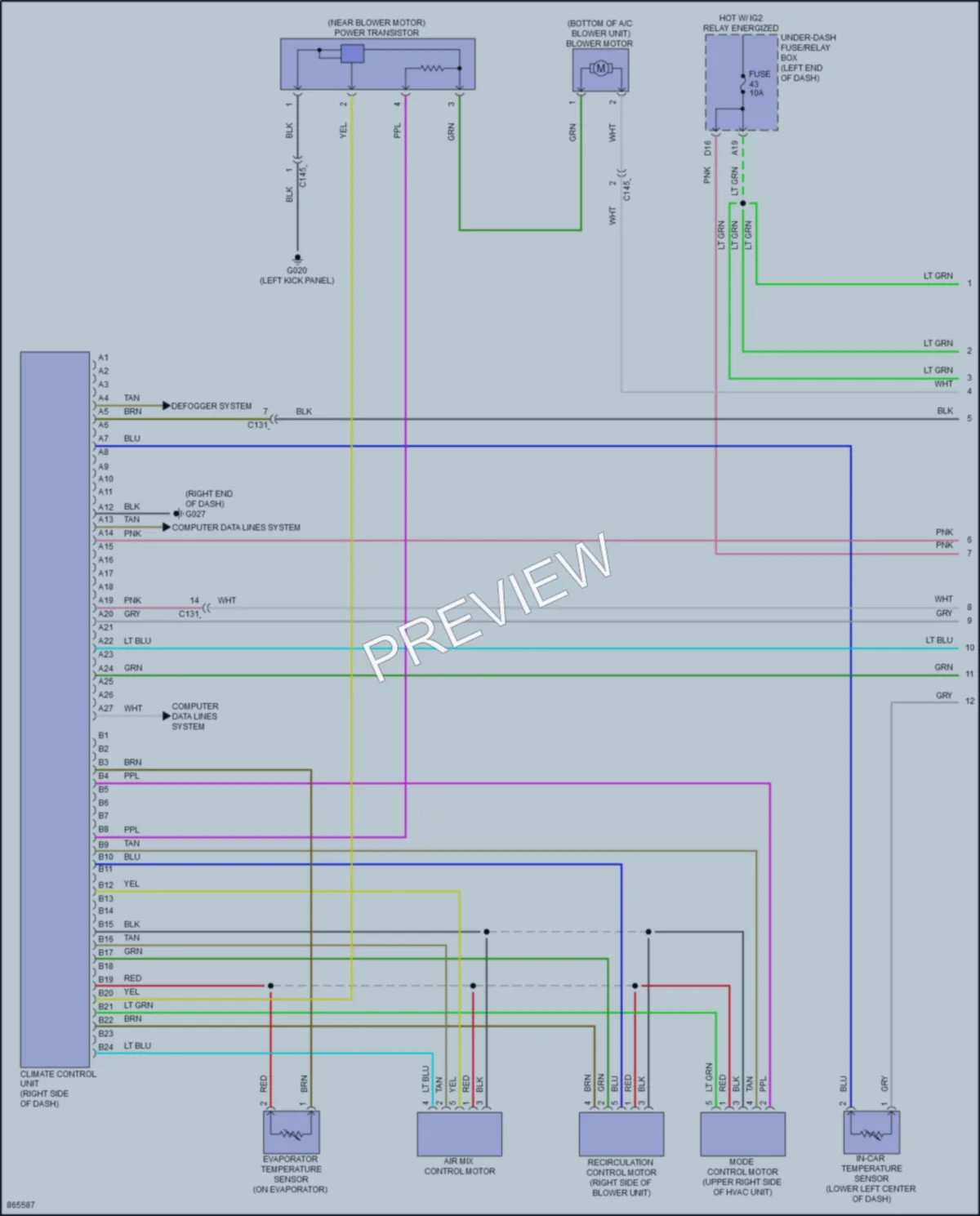 2024 Honda HRV Air Conditioning wiring diagram preview
