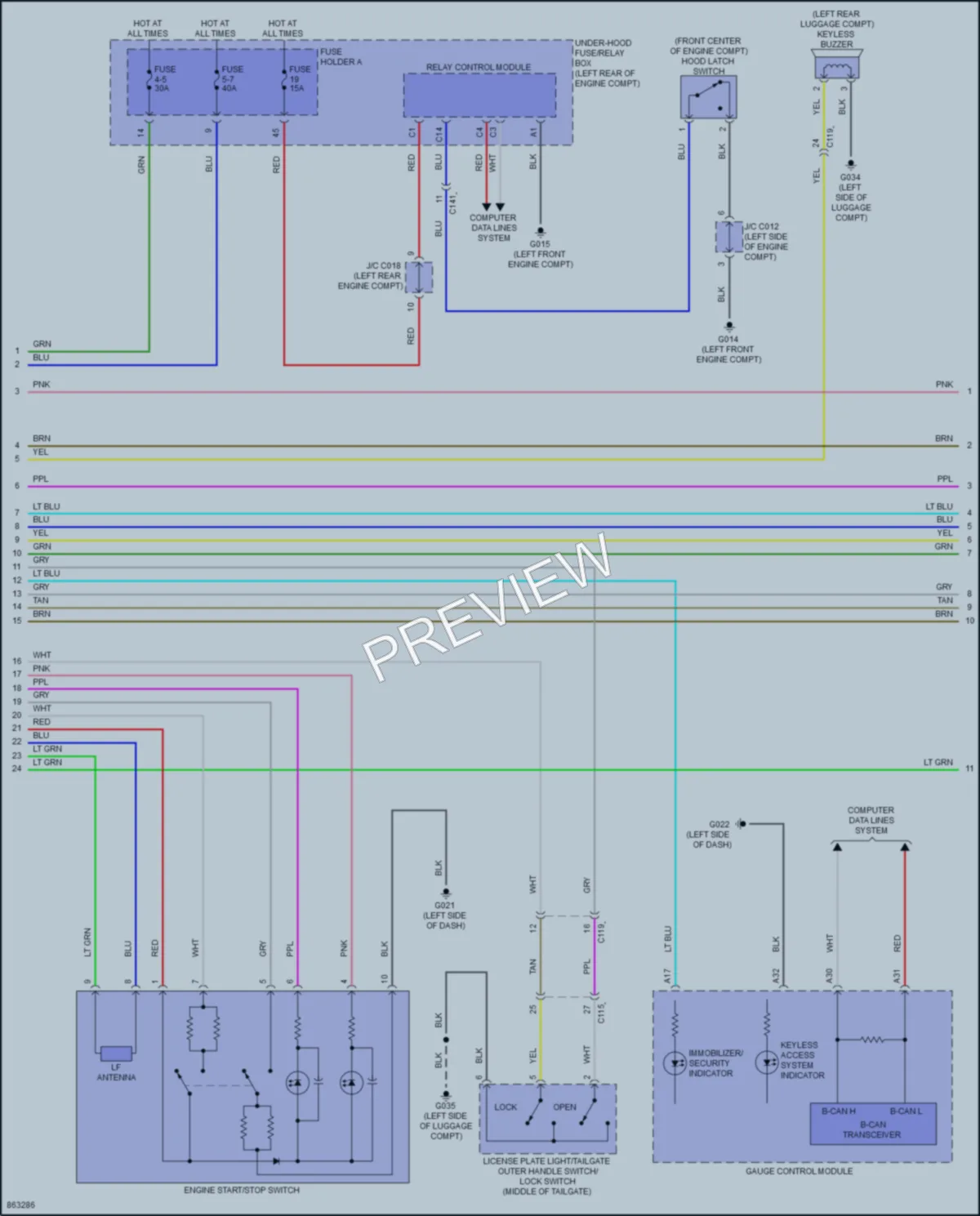 2024 Honda HRV Anti Theft wiring diagram preview