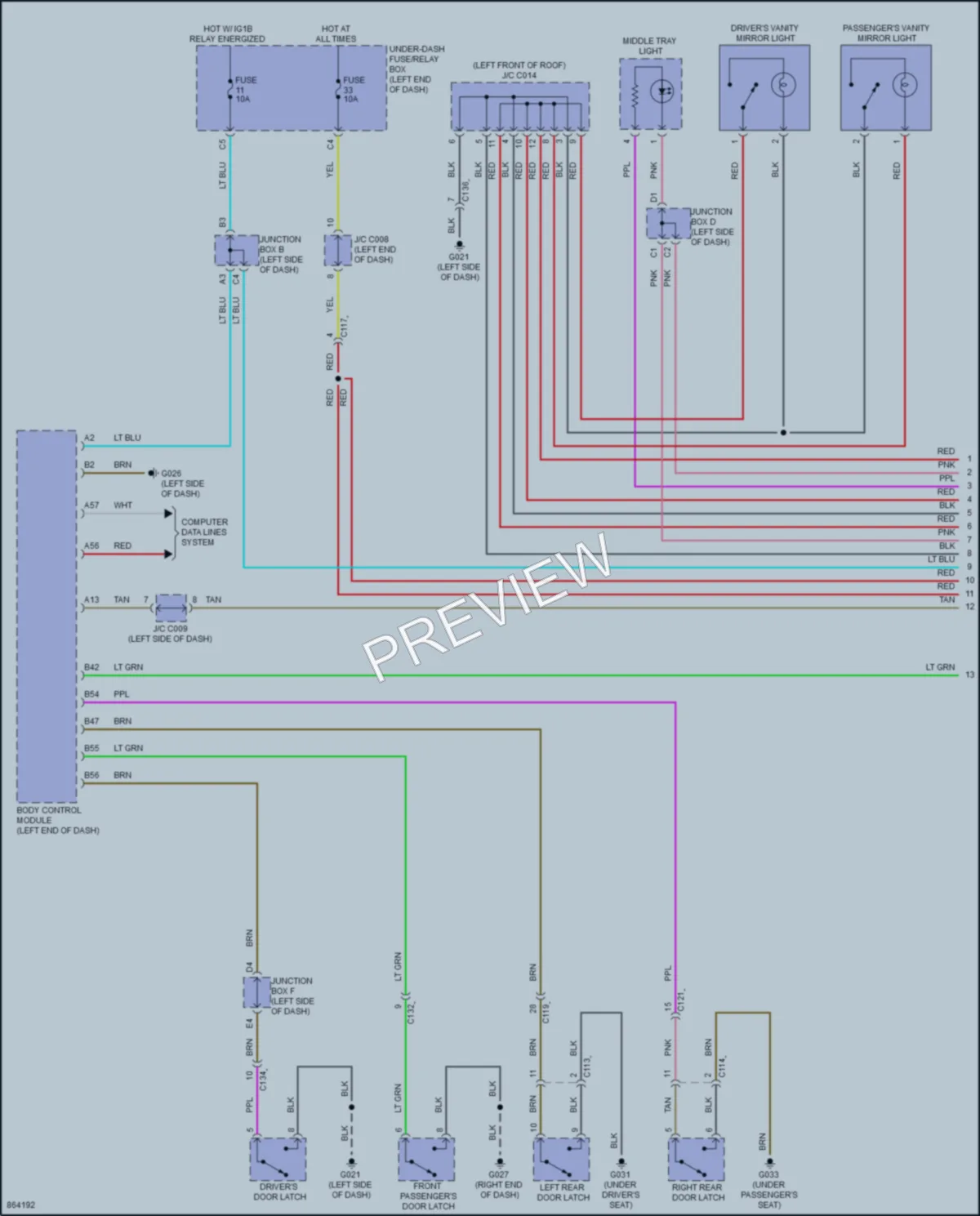 2024 Honda HRV Interior Lights wiring diagram preview
