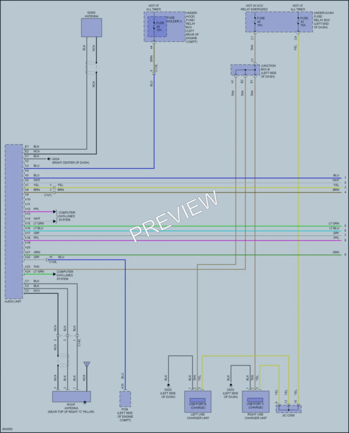 2024 Honda HRV Radio wiring diagram preview