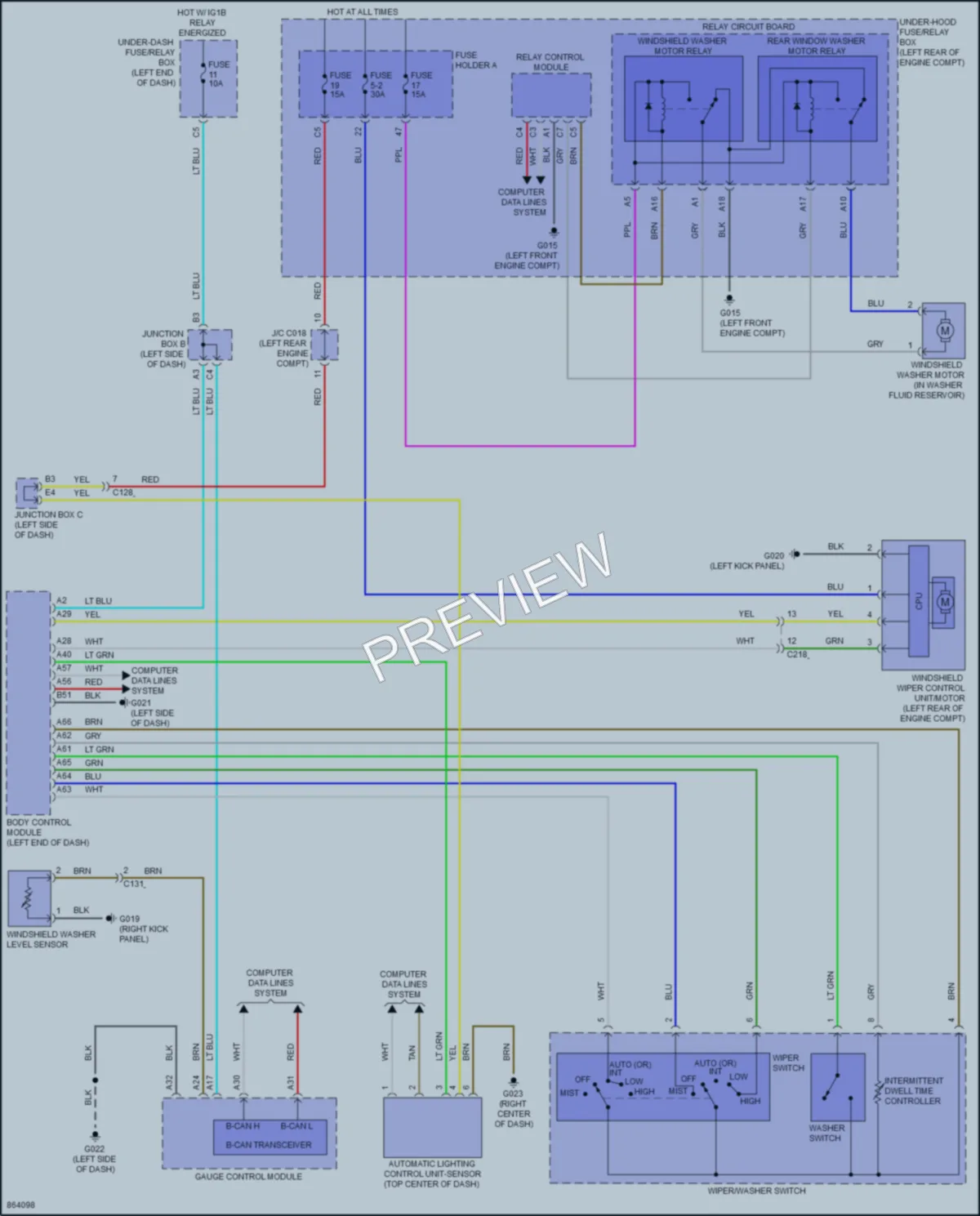2024 Honda HRV Wiper Washer wiring diagram preview
