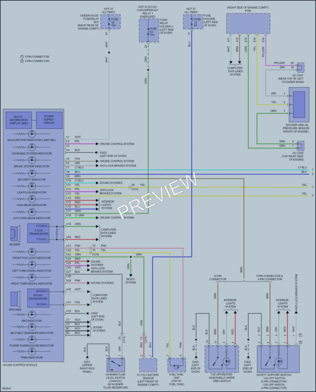 2024 Honda Odyssey Instrument Cluster wiring diagram preview