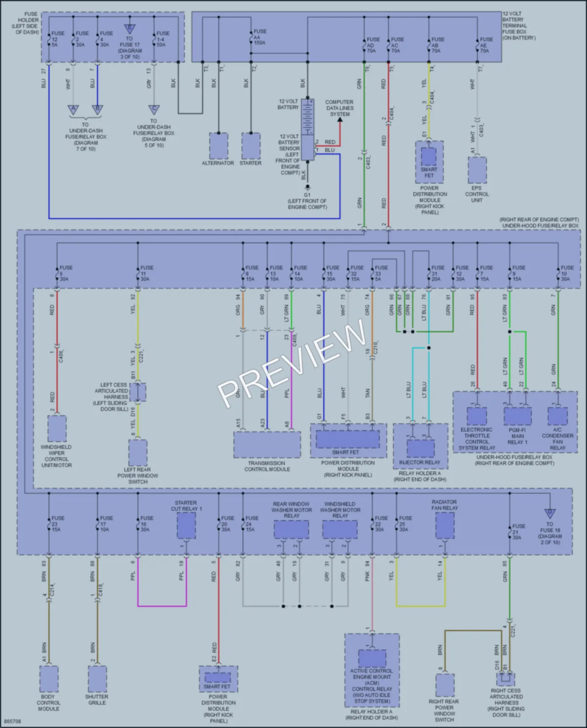 2024 Honda Odyssey Power Distribution wiring diagram preview