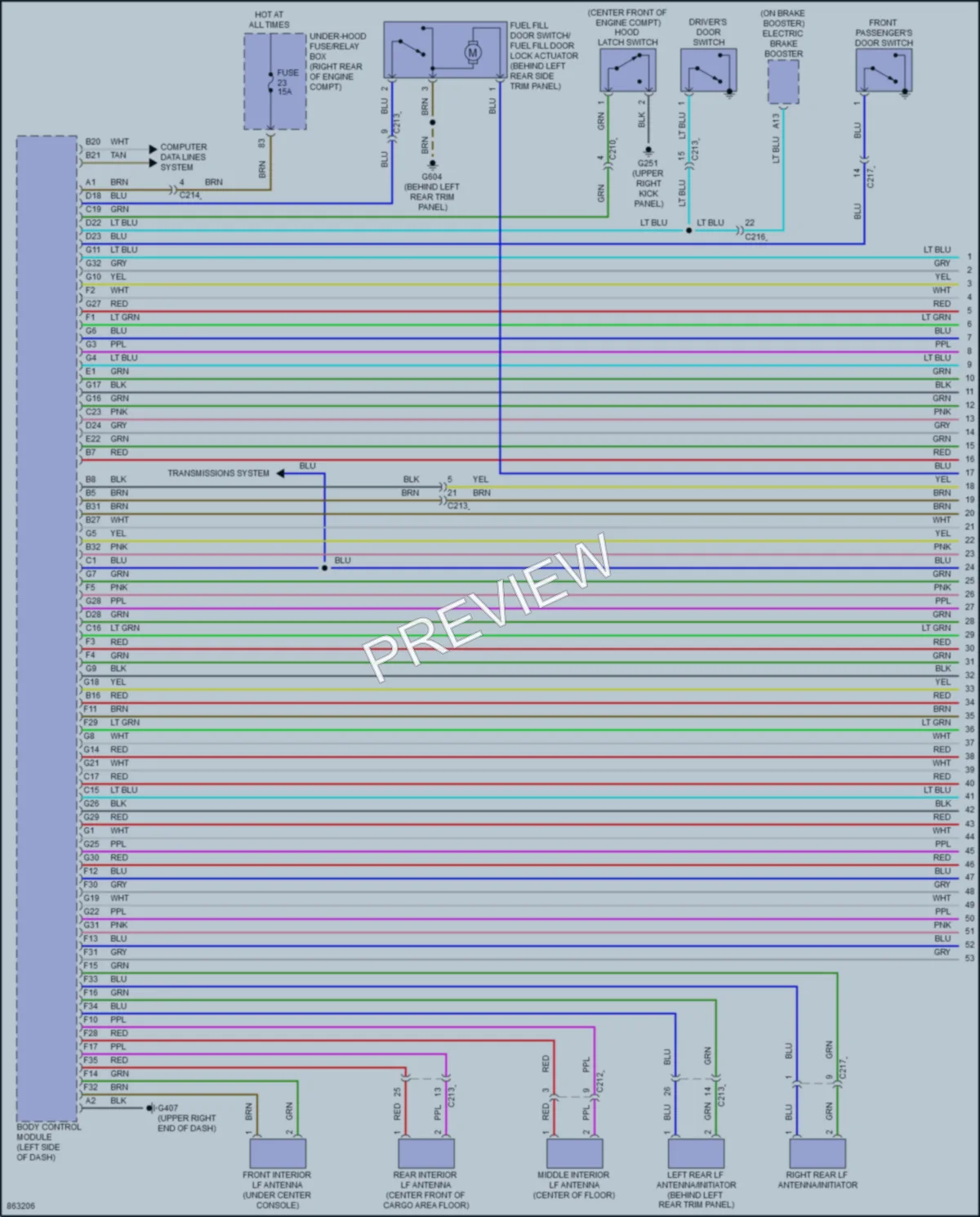 2024 Honda Odyssey Power Door Locks wiring diagram preview