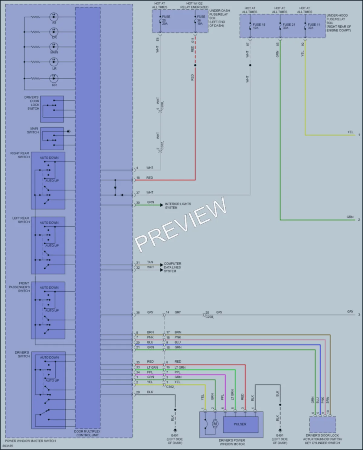 2024 Honda Odyssey Power Windows wiring diagram preview