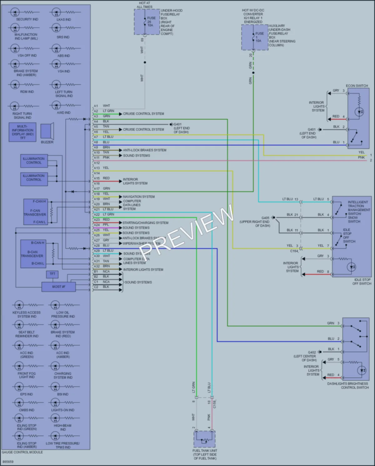2024 Honda Passport Instrument Cluster wiring diagram preview