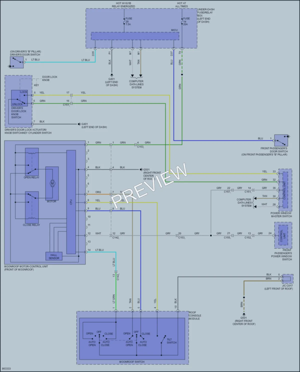 2024 Honda Passport Power Top Sunroof wiring diagram preview