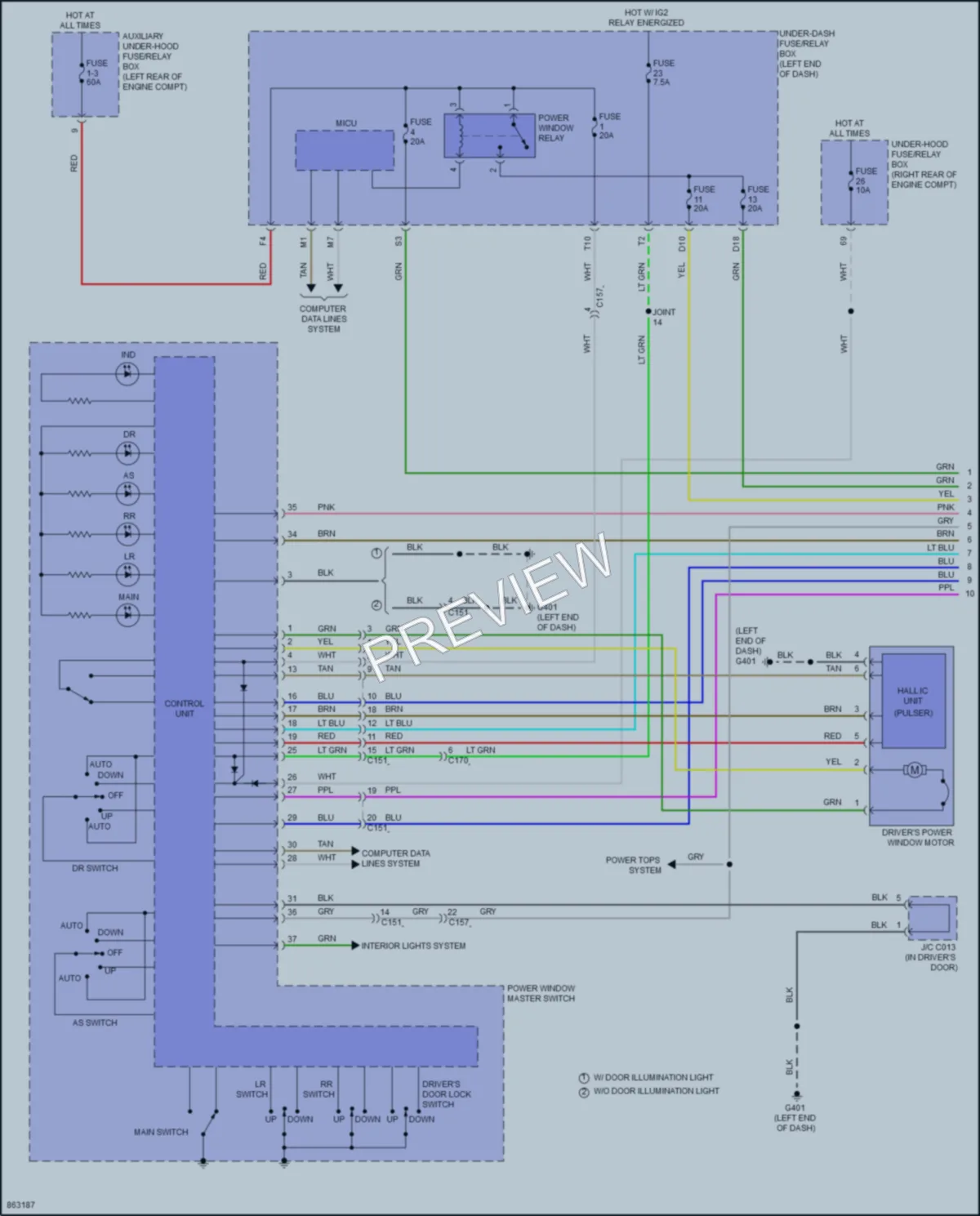 2024 Honda Passport Power Windows wiring diagram preview