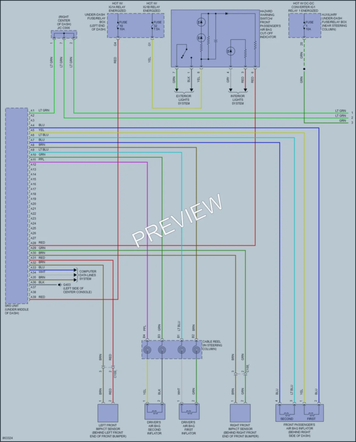 2024 Honda Passport Supplemental Restraints wiring diagram preview