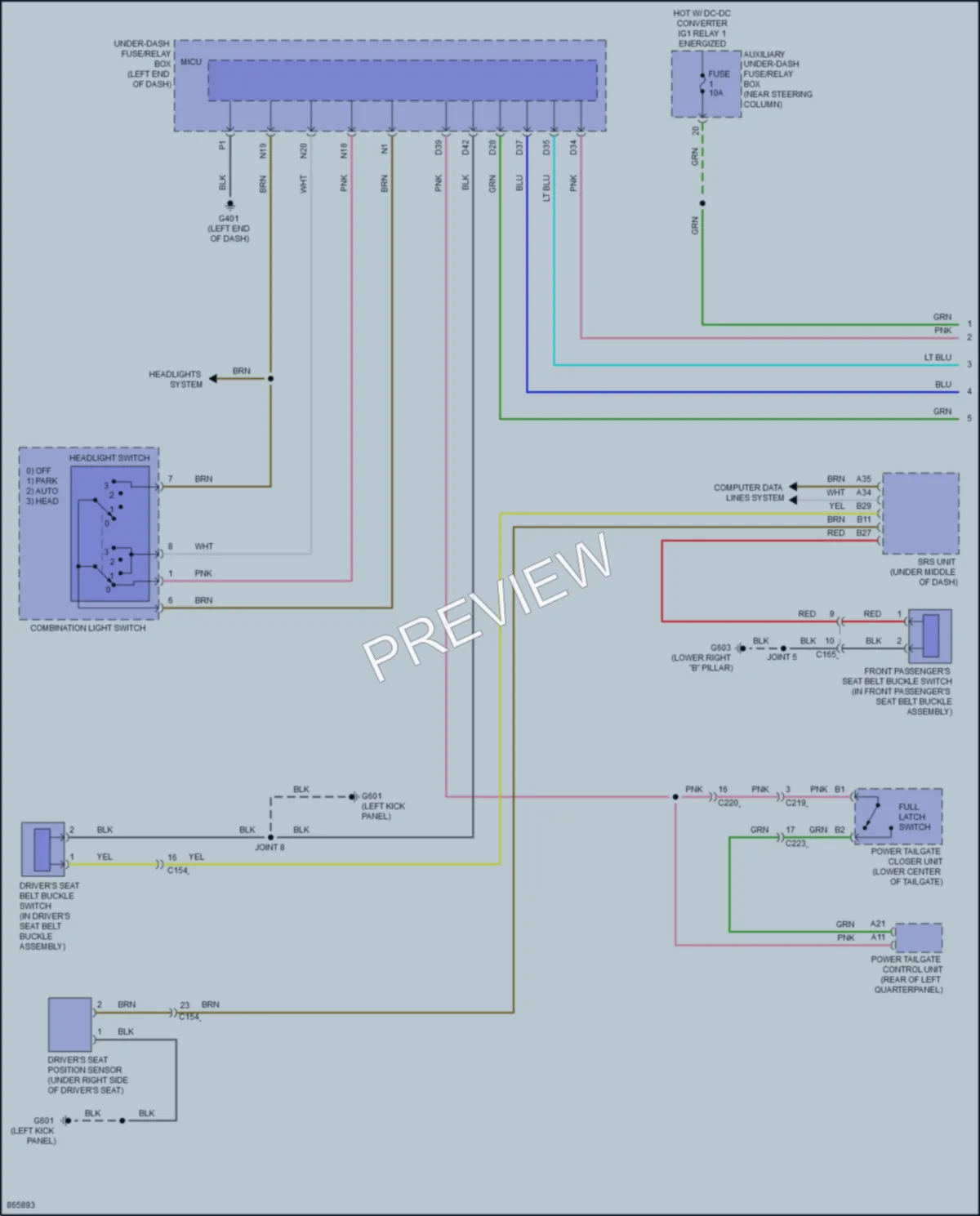 2024 Honda Passport Warning Systems wiring diagram preview
