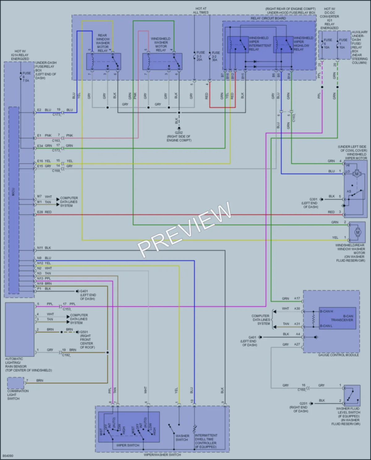 2024 Honda Passport Wiper Washer wiring diagram preview