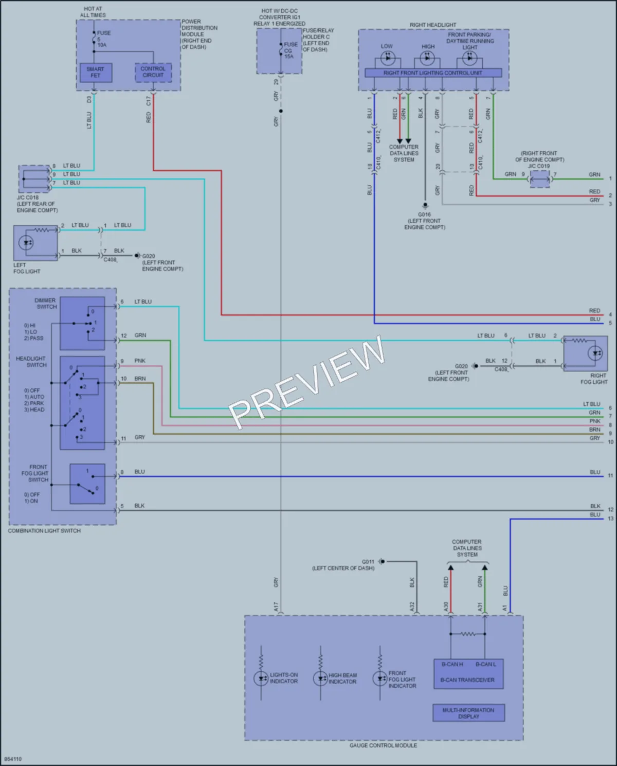 2024 Honda Pilot Headlights wiring diagram preview