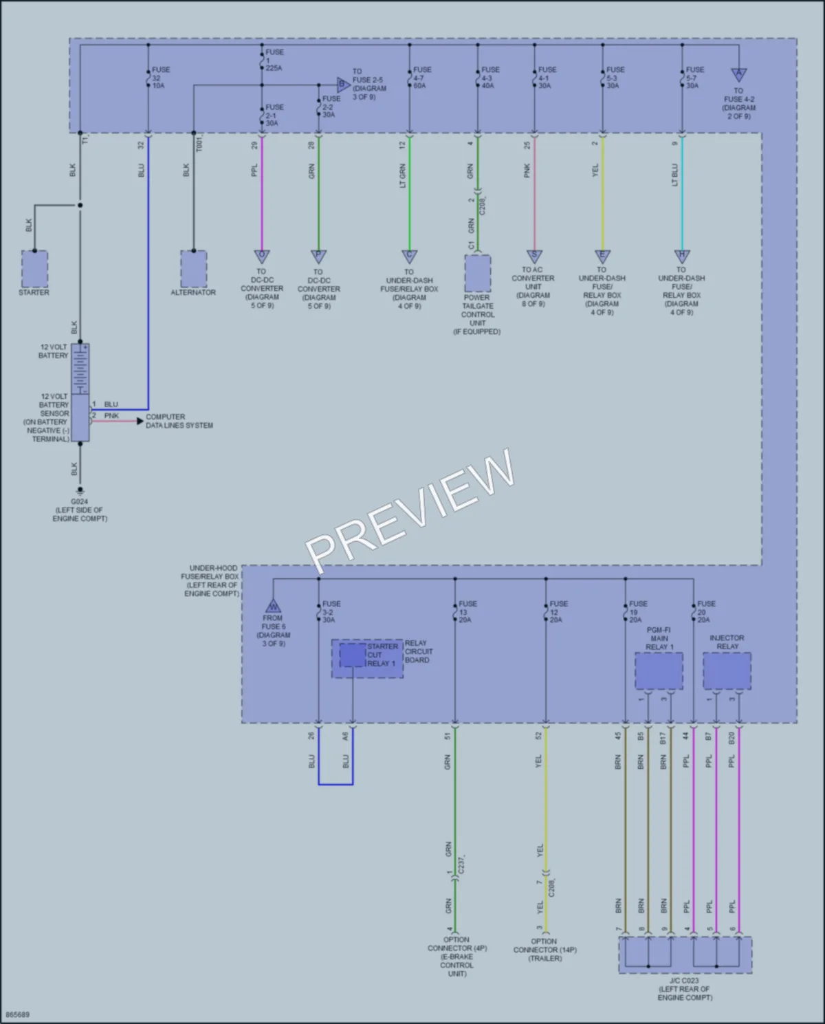 2024 Honda Pilot Power Distribution wiring diagram preview