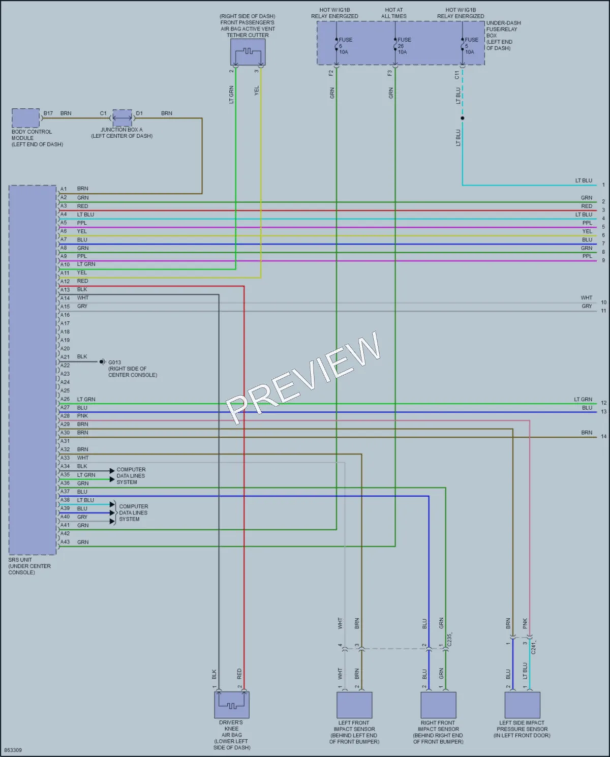2024 Honda Pilot Supplemental Restraints wiring diagram preview