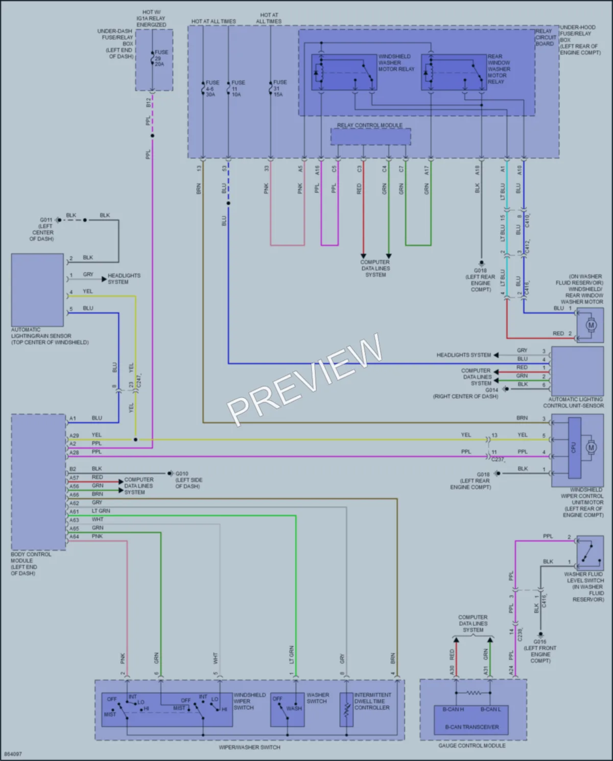 2024 Honda Pilot Wiper Washer wiring diagram preview