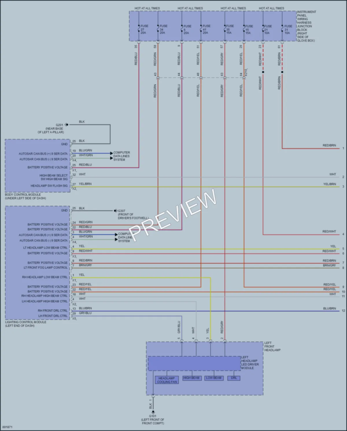 2024 Honda Prologue Headlights wiring diagram preview