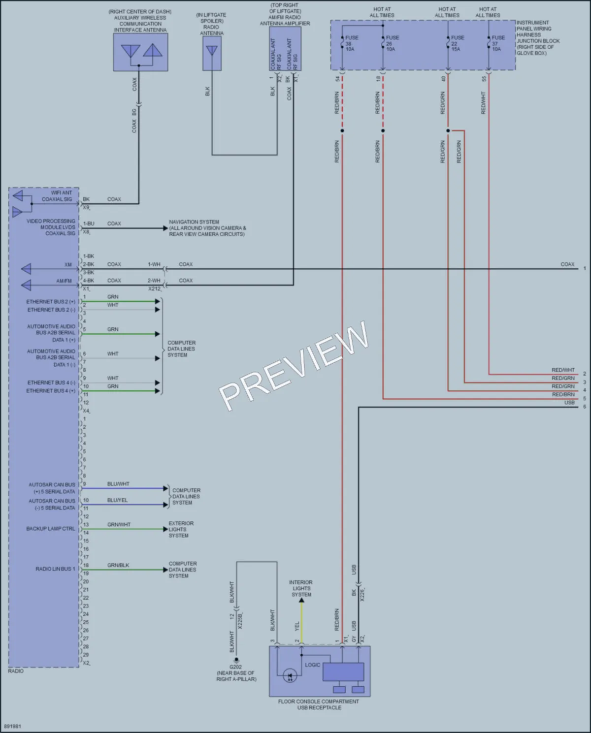 2024 Honda Prologue Radio wiring diagram preview
