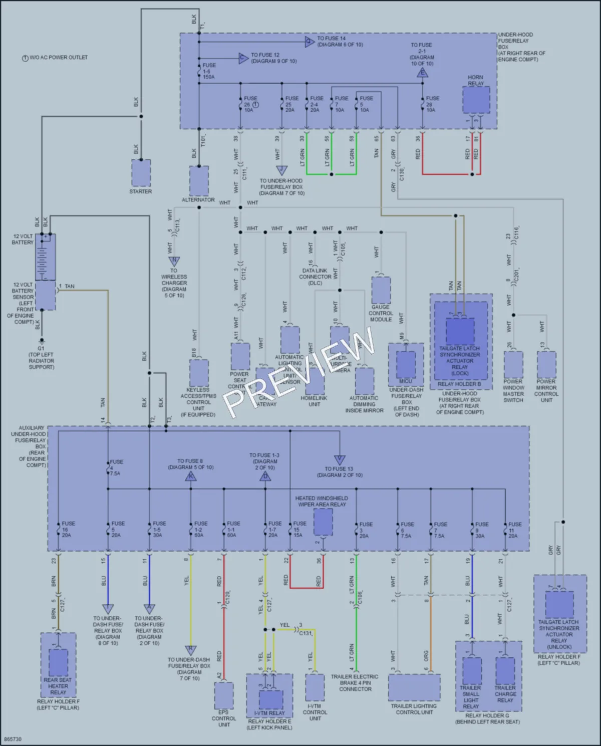 2024 Honda Ridgeline Power Distribution wiring diagram preview