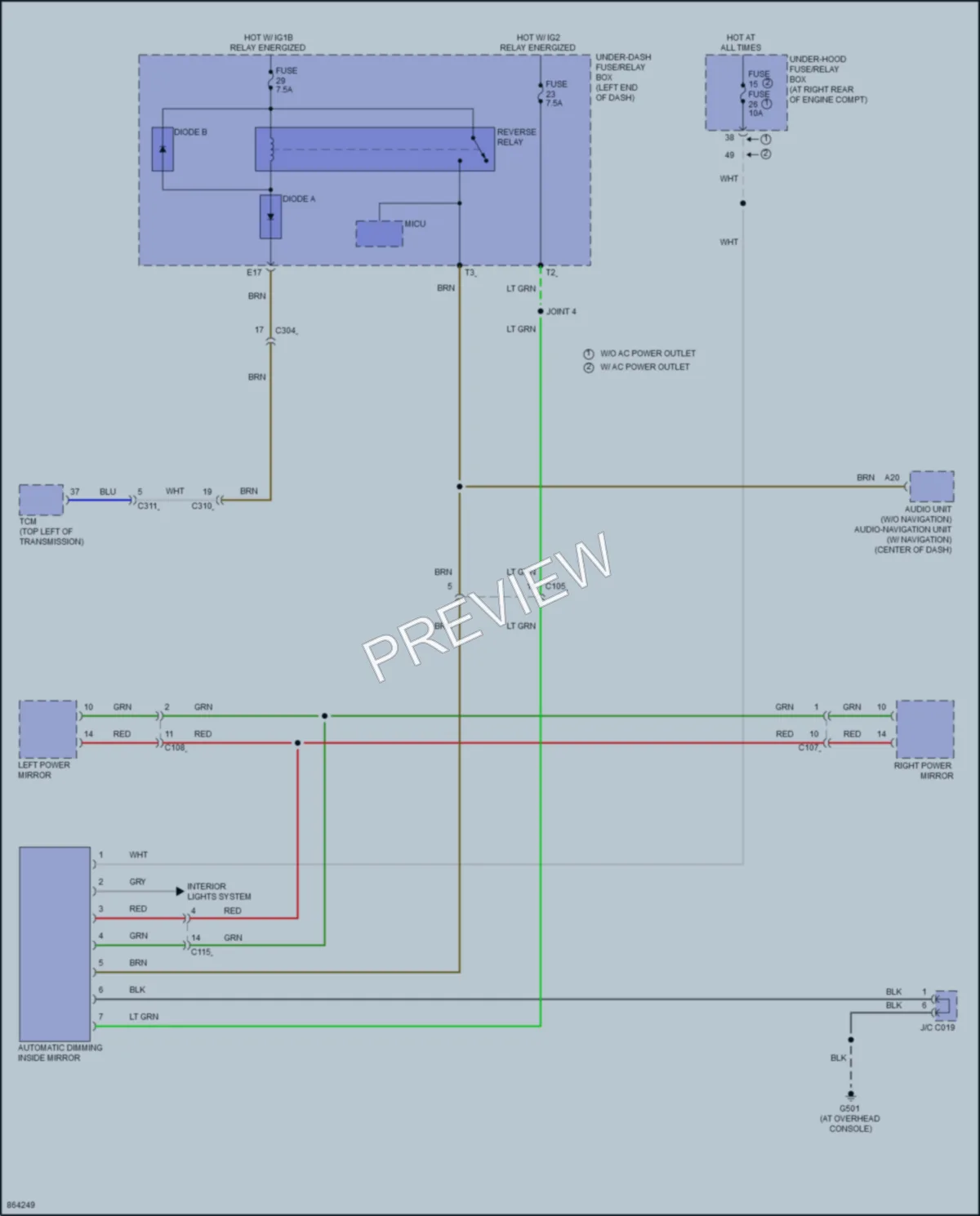 2024 Honda Ridgeline Power Mirrors wiring diagram preview