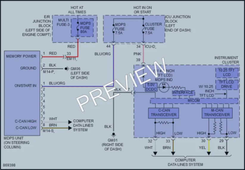 2024 Hyundai Elantra Electronic Power Steering wiring diagram preview