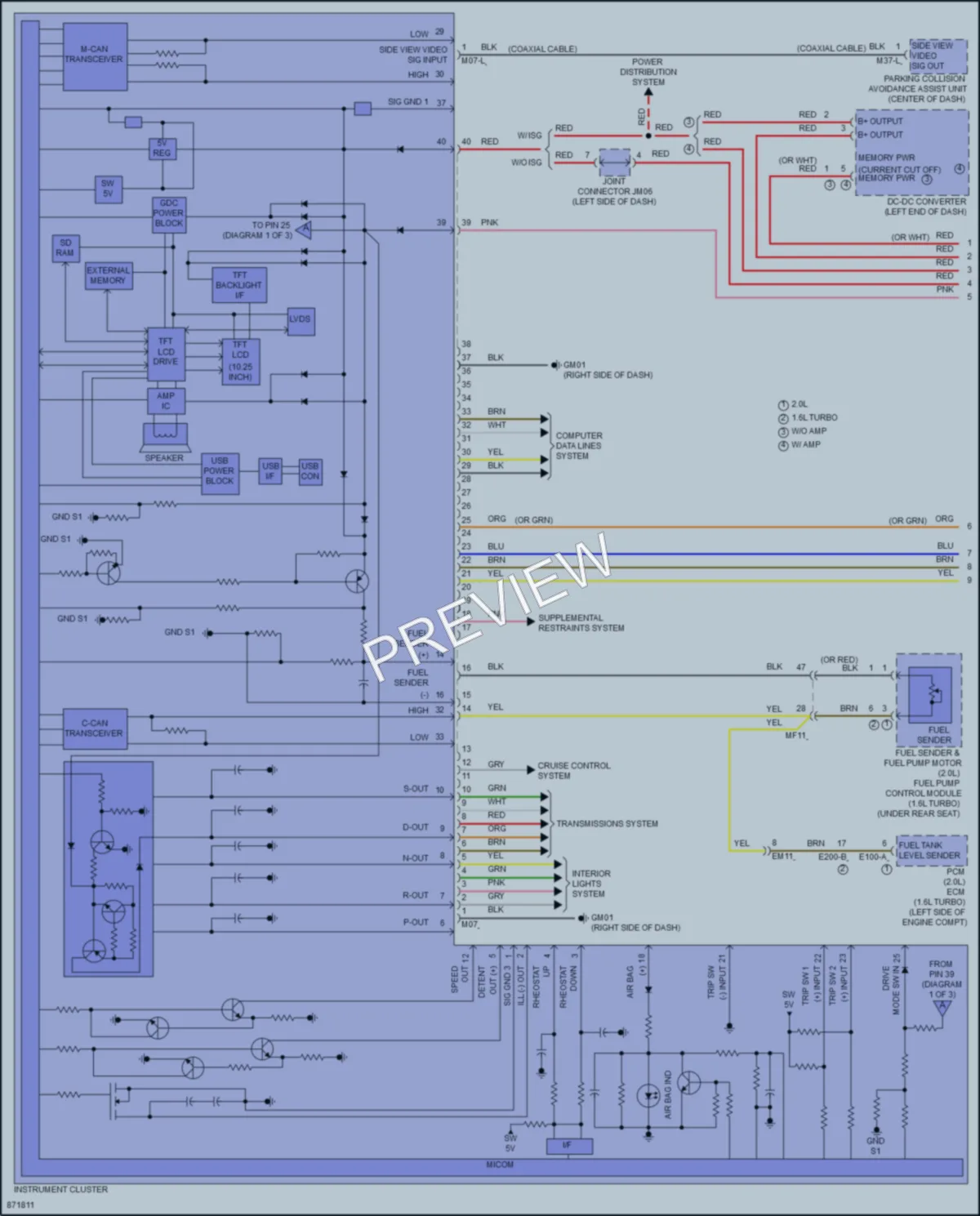 2024 Hyundai Elantra Instrument Cluster wiring diagram preview