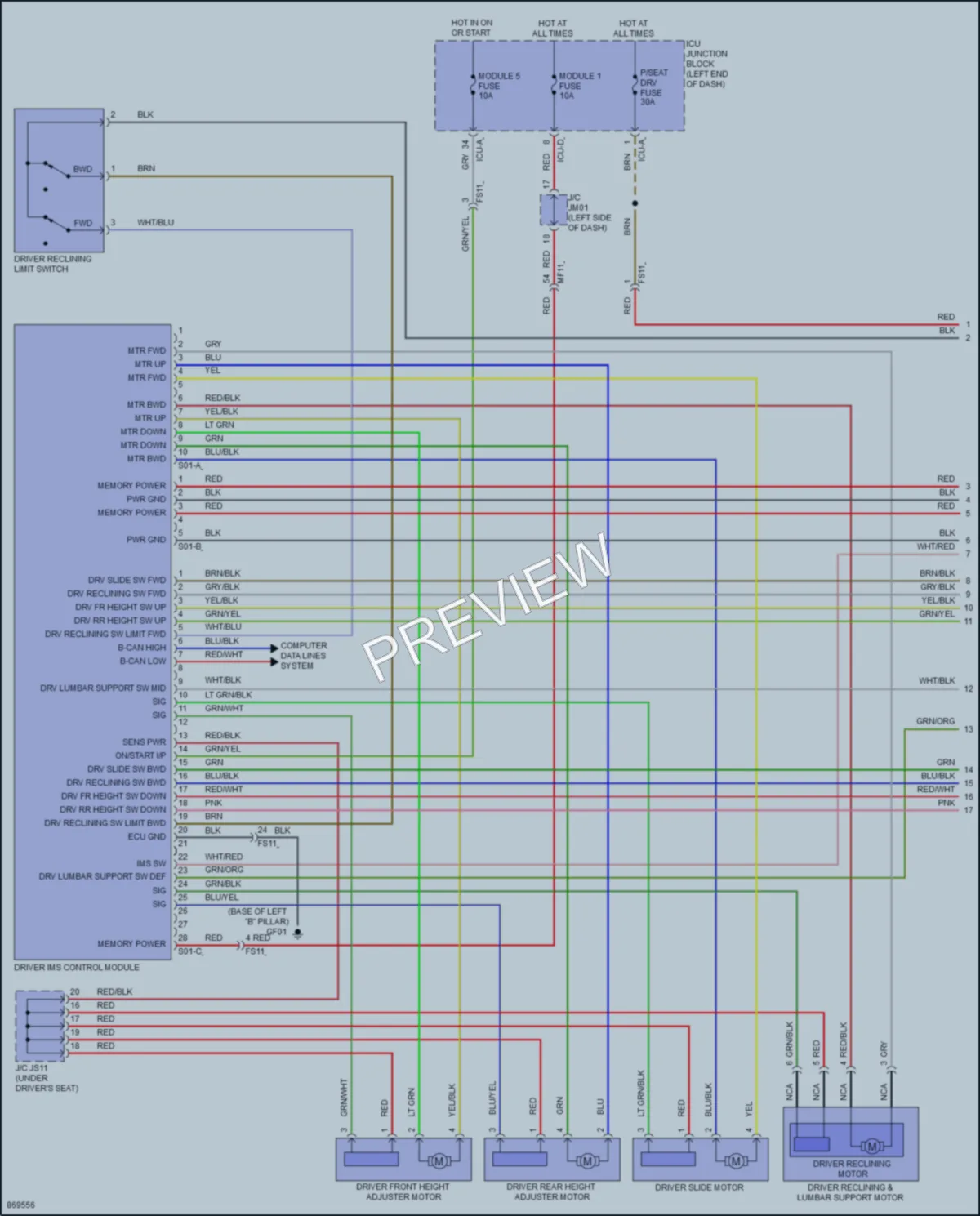 2024 Hyundai Elantra Memory Systems wiring diagram preview