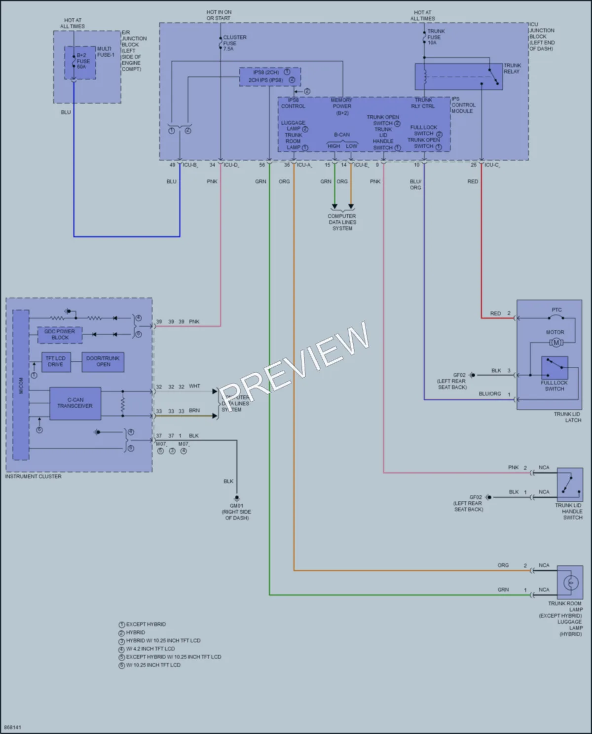 2024 Hyundai Elantra Trunk Tailgate Fuel Door wiring diagram preview