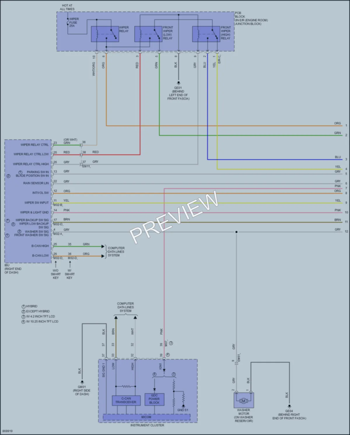 2024 Hyundai Elantra Wiper Washer wiring diagram preview