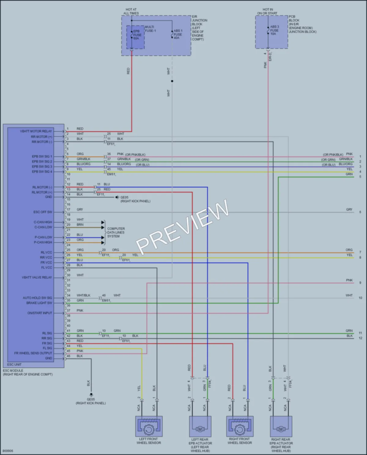 2024 Hyundai ElantraHybrid Anti Lock Brakes wiring diagram preview