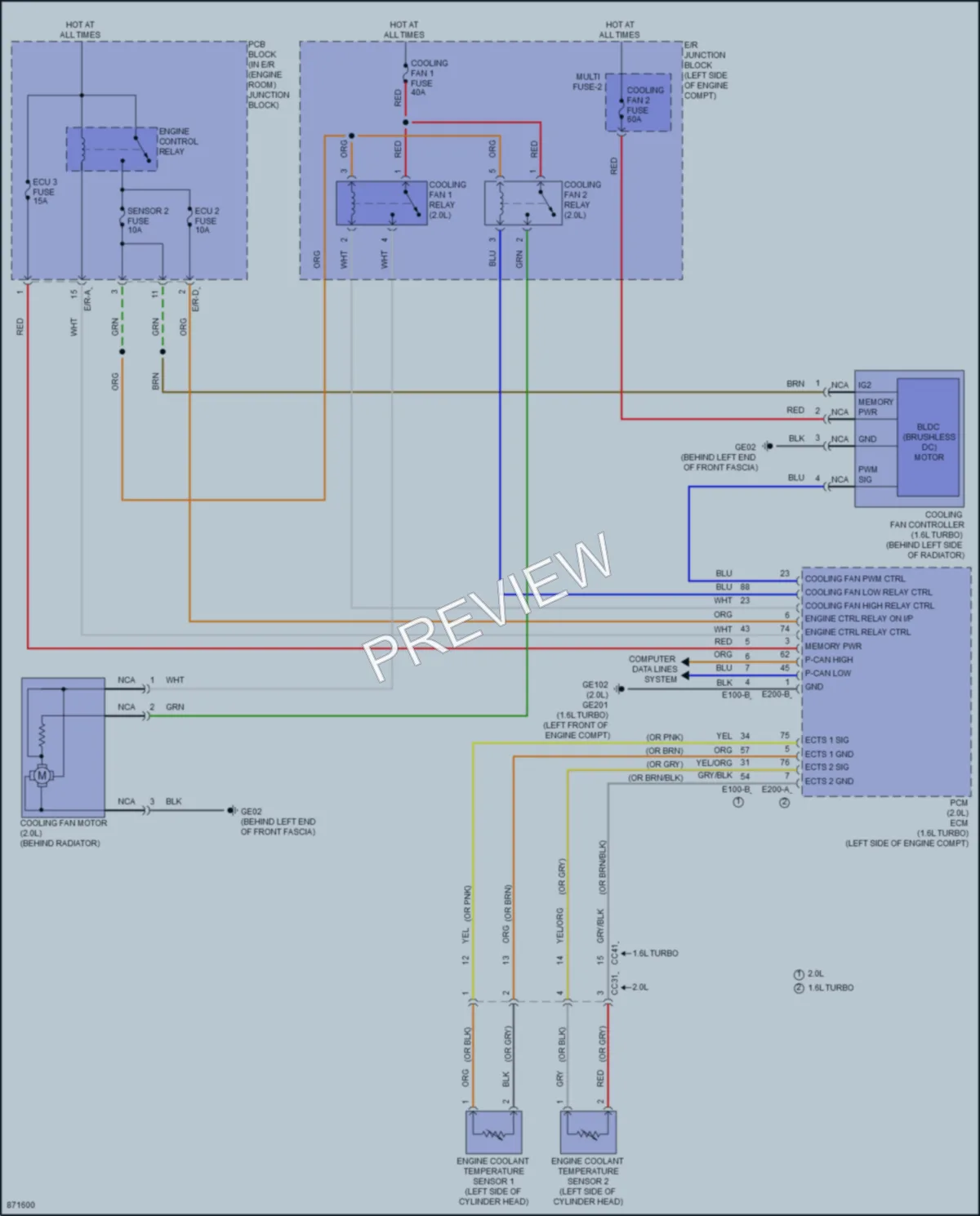2024 Hyundai ElantraHybrid Cooling Fan wiring diagram preview