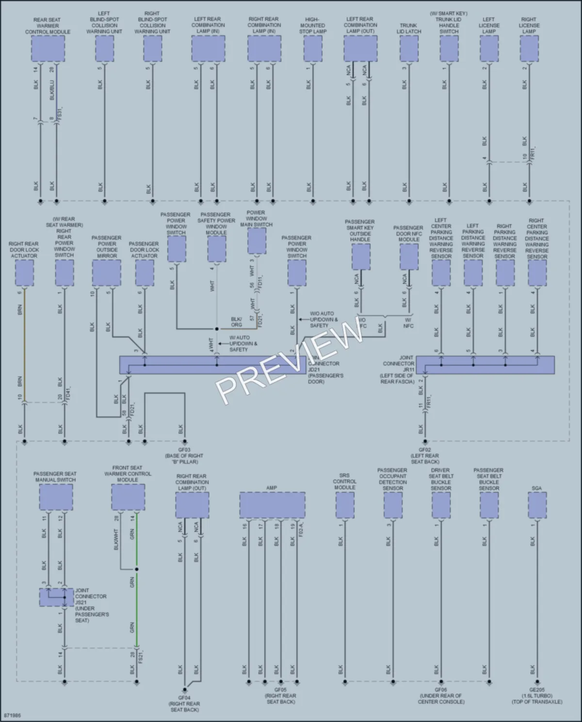 2024 Hyundai ElantraHybrid Ground Distribution wiring diagram preview