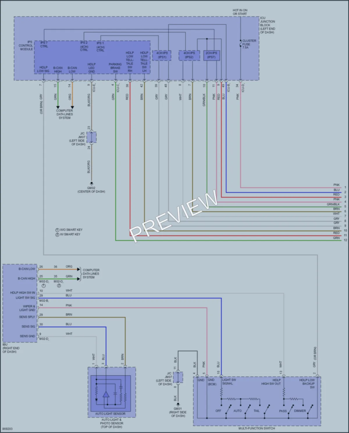 2024 Hyundai ElantraHybrid Headlights wiring diagram preview